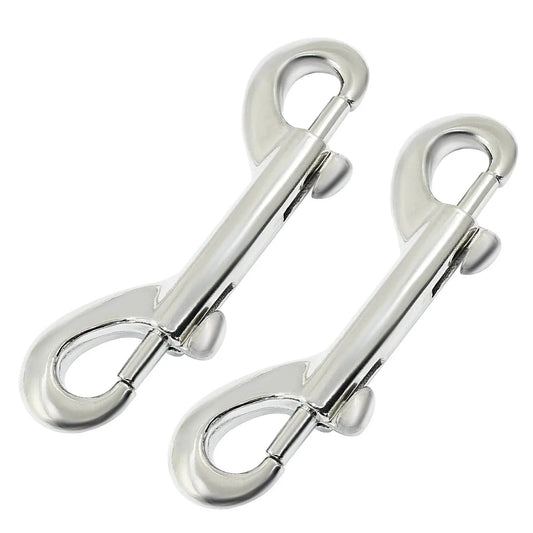 2 Pack Double Ended Bolt Snap Hooks Three And A Half Inch Zinc Alloy Metal Clips Heavy Duty Trigger Chain Clips For Key Chains Dog Leashes Horse Pet Slings Buckets Multipurpose Connectors Great For Keys Leashes Pet Carriers And Outdoor Gear