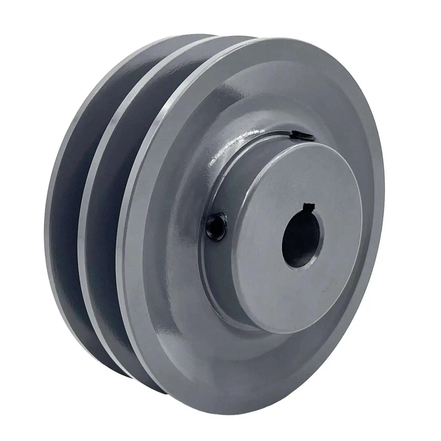 Double Groove Belt Pulley For V Belts A AX 3L 4L Four Point Two Five Inch Outside Diameter Five Eighth Inch Bore Cast Iron Pulley