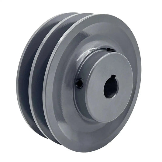 Double Groove Belt Pulley For V Belts A AX 3L 4L Four Point Two Five Inch Outside Diameter Five Eighth Inch Bore Cast Iron Pulley