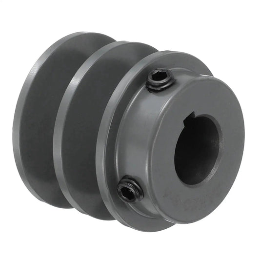 V Belt Sheave Double Groove Web Type Outer Diameter 2 Inch Bore 3/4 Inch Cast Iron Bored-To-Size Compatible With 4L Or A Belts
