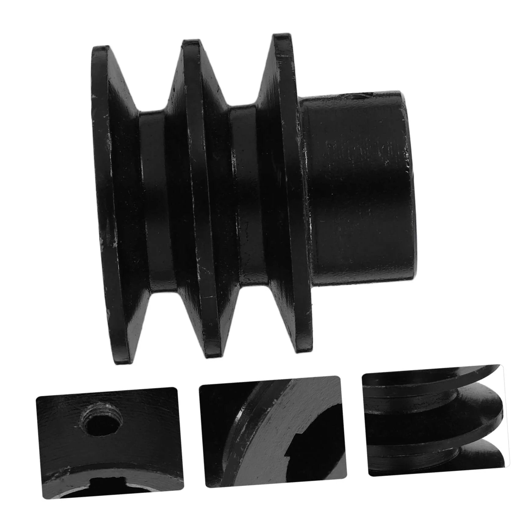 Side view of Versatile Gas Engine Belt Pulley Double Groove V-belt Sheave Replacement Pulley for Water Pump Applications