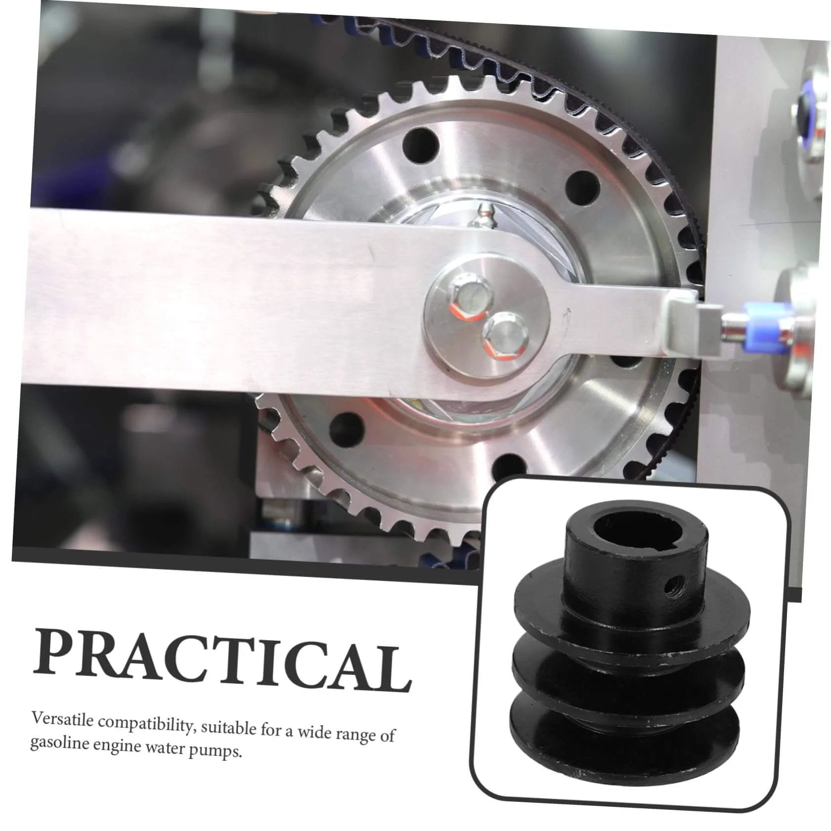 Idler Pulley for Gym Pulley Wheel Gas Engine Belt Sheave Double Installation, black metal double groove pulley close-up