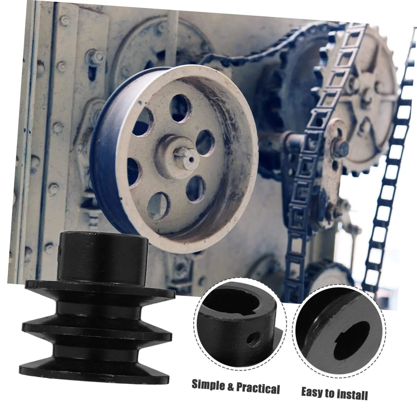 Double groove idler pulley for gym pulley wheel gas engine belt sheave double installation on machinery