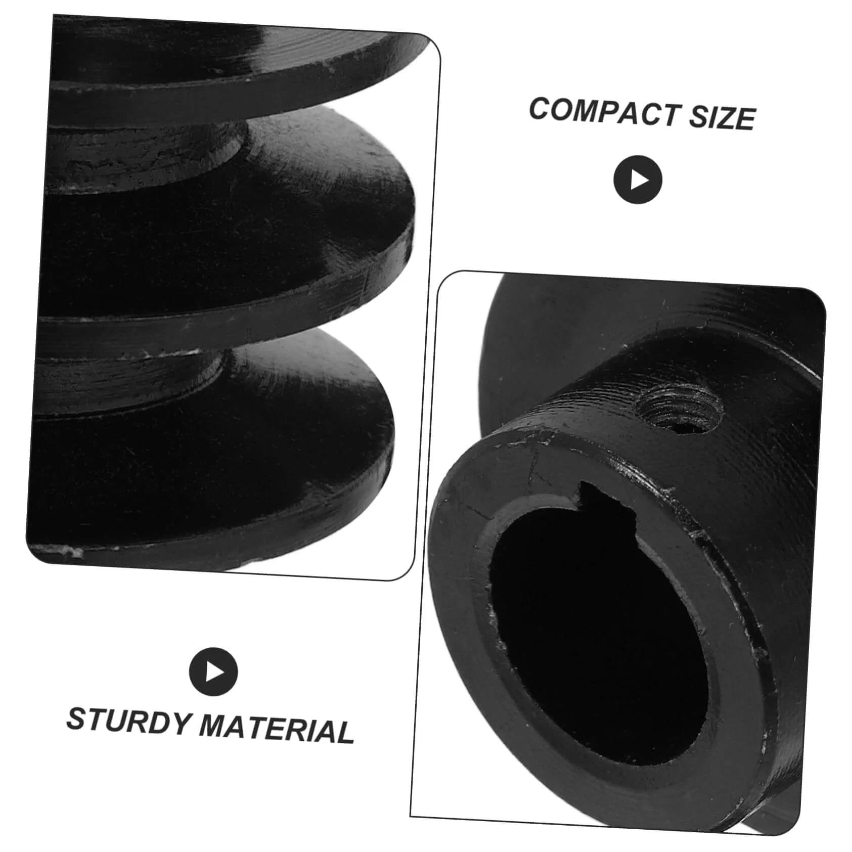 Close-up of Idler Pulley for Gym Pulley Wheel Gas Engine Belt Sheave Double Installation showing grooves and material