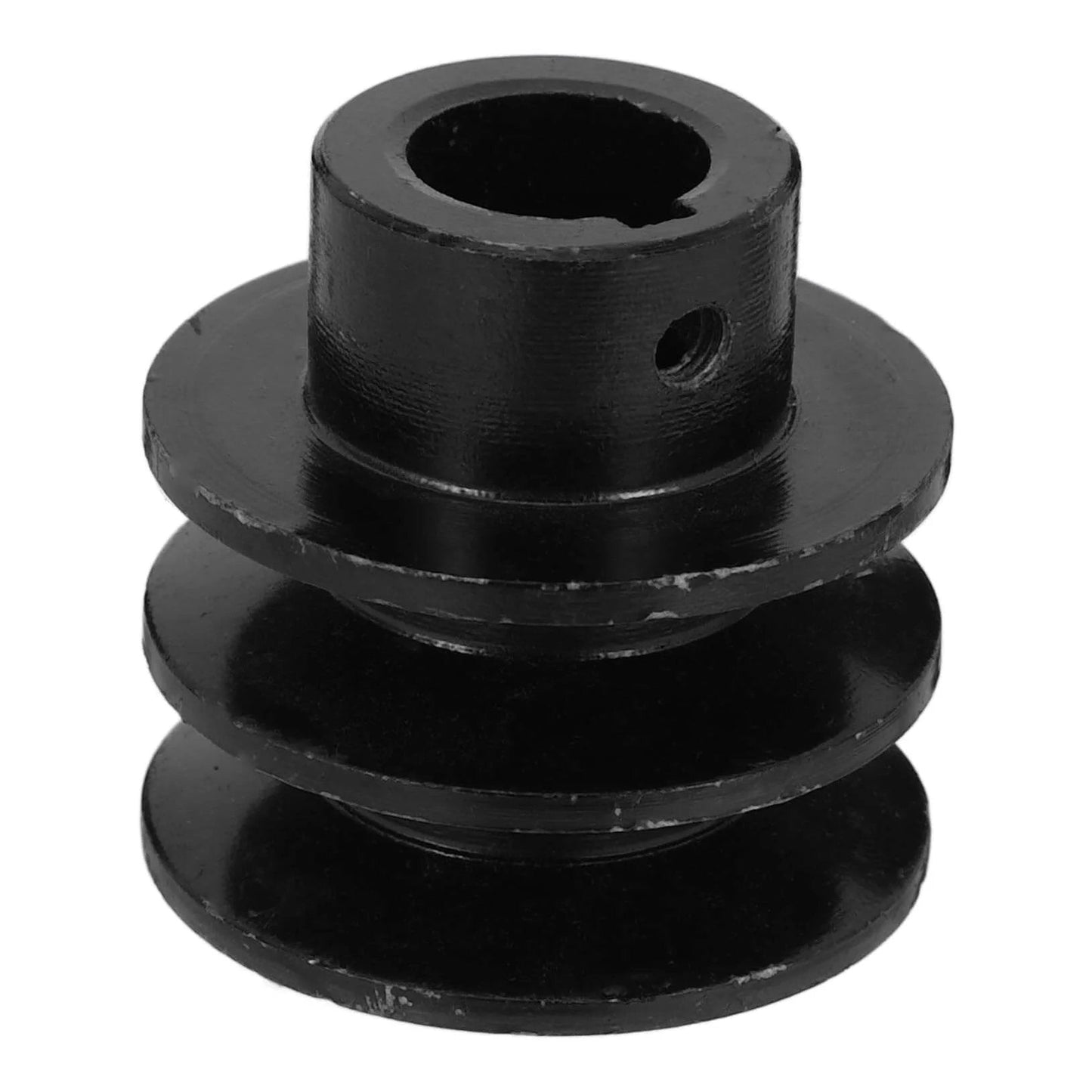 Idler Pulley for Gym Pulley Wheel Gas Engine Belt Sheave Double Installation, black metal design with dual grooves