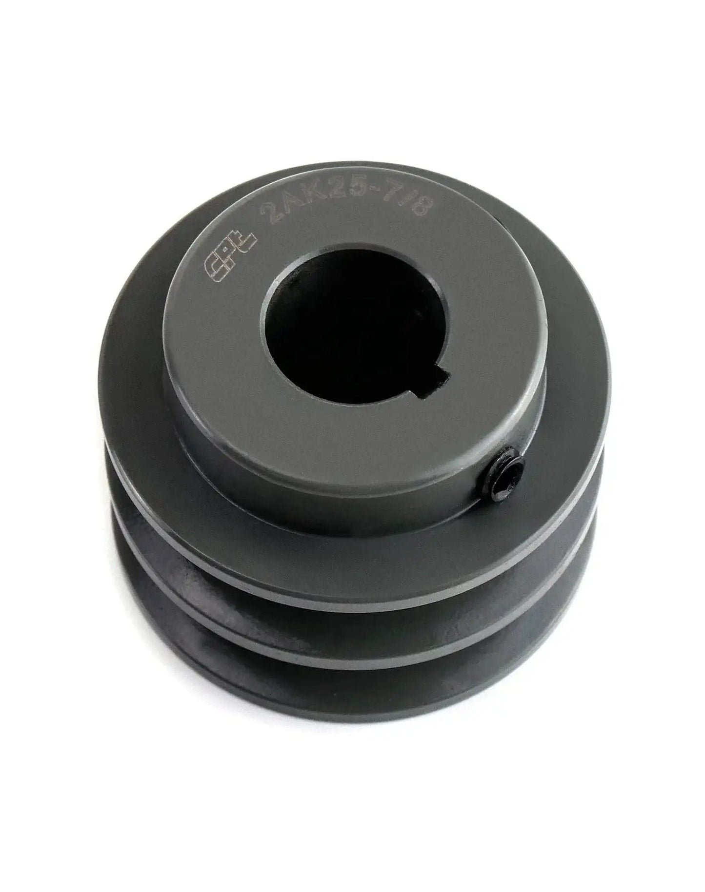 Double Groove Pulley For V Belt Drive A For 3L And 4L Belts 2.55 Inch Outside Diameter Seven Eighths Inch Fixed Bore AK Style Cast Iron Pulley