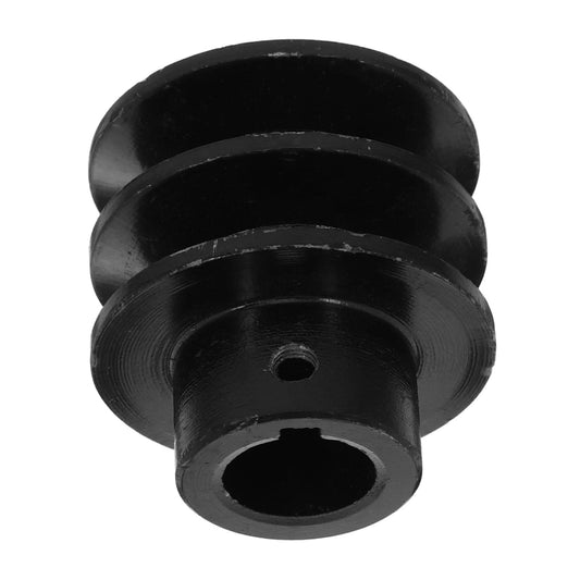 Black Double Groove Pulley V-belt Pulley for Gas Engine Water Pump Easy Install, front view