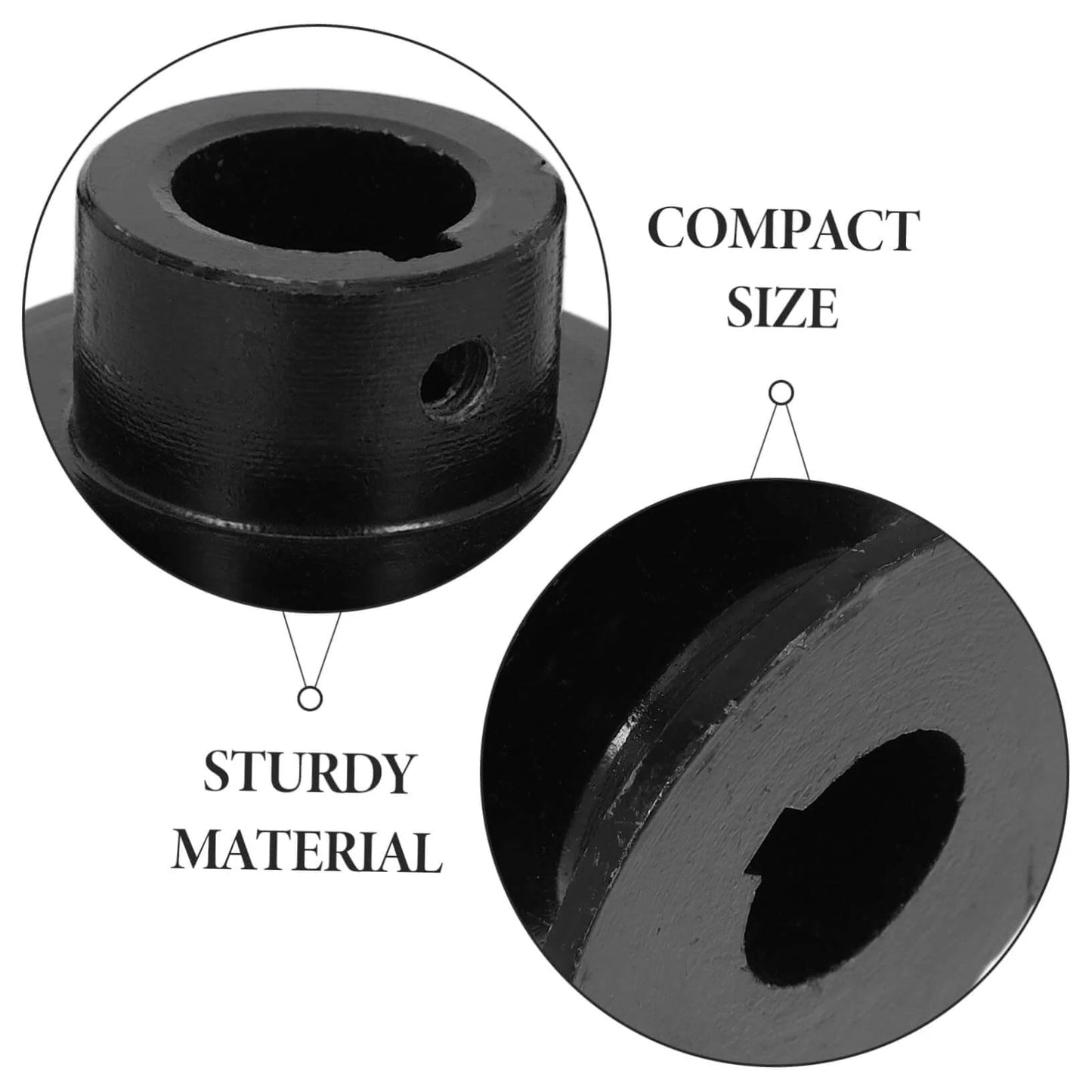 Close-up of Heavy Duty Cast Double Groove Pulley Wheel Replacement showing compact size and sturdy material