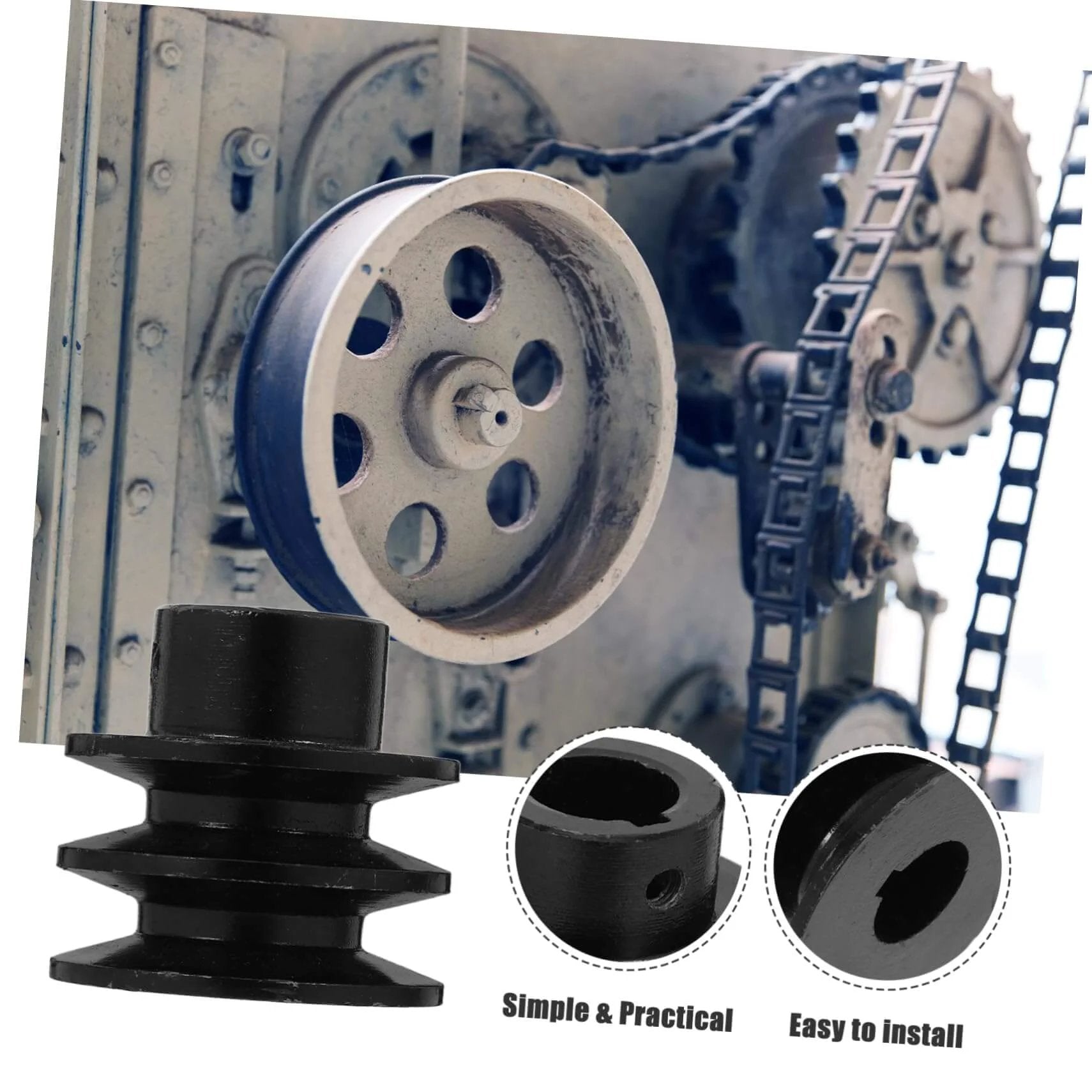 Replacement Pulley Wheel for Belt Pulleys Gas Engine Double Groove V-Belt Sheave Smooth Operation installed on machinery