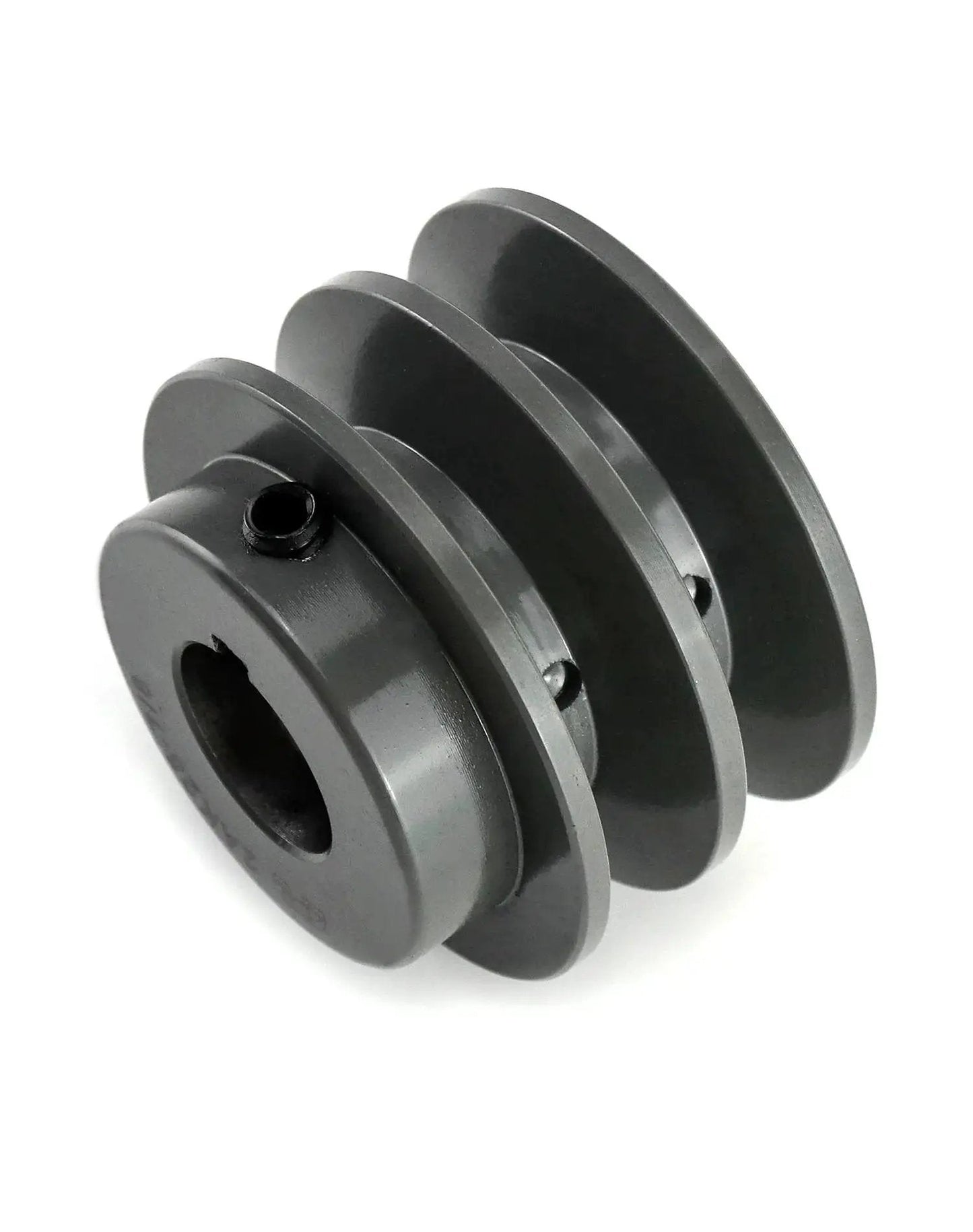 Double Groove Pulley For V Belt Drive A For 3L And 4L Belts 2.55 Inch Outside Diameter Seven Eighths Inch Fixed Bore AK Style Cast Iron Pulley