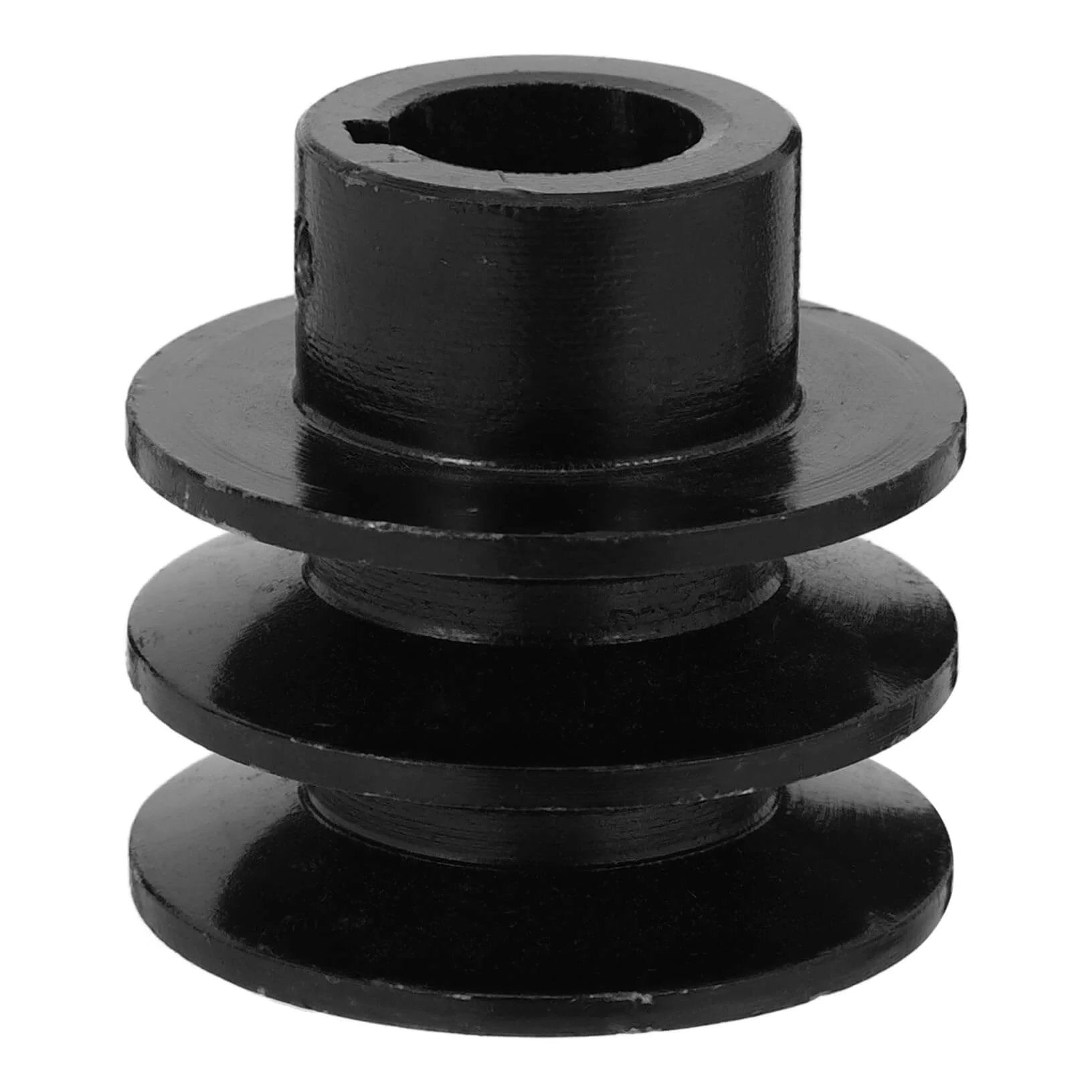 Double Groove V-Belt Pulley for Gas Engines Water Pump Replacement Smooth Operation in black metal, front view