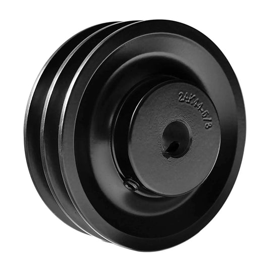 Double Groove V Belt Pulley Five Eighths Bore 4.25 Outer Diameter Cast Iron For V Belt Sections 3L 4L A AX Two Groove 2AK44-58 Model