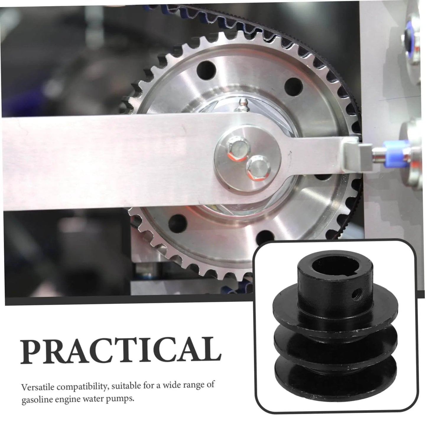 Double Groove V-Belt Pulley for Gas Engines Water Pump Replacement Smooth Operation installed on machinery