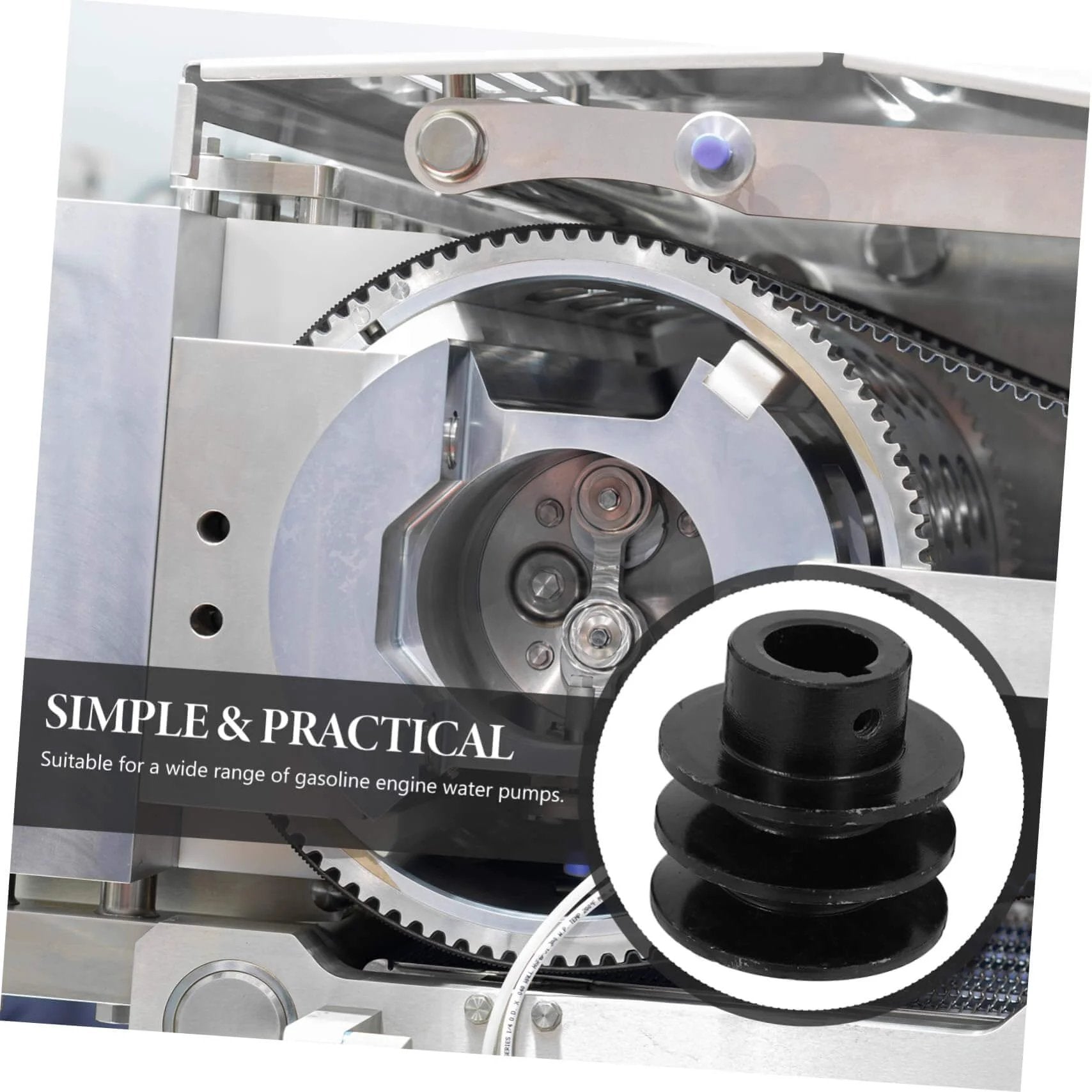 Machine setup with Double Groove V-Belt Pulley for Water Pump Applications Heavy Duty Cast Sheave with Simple Installation Durable Performance