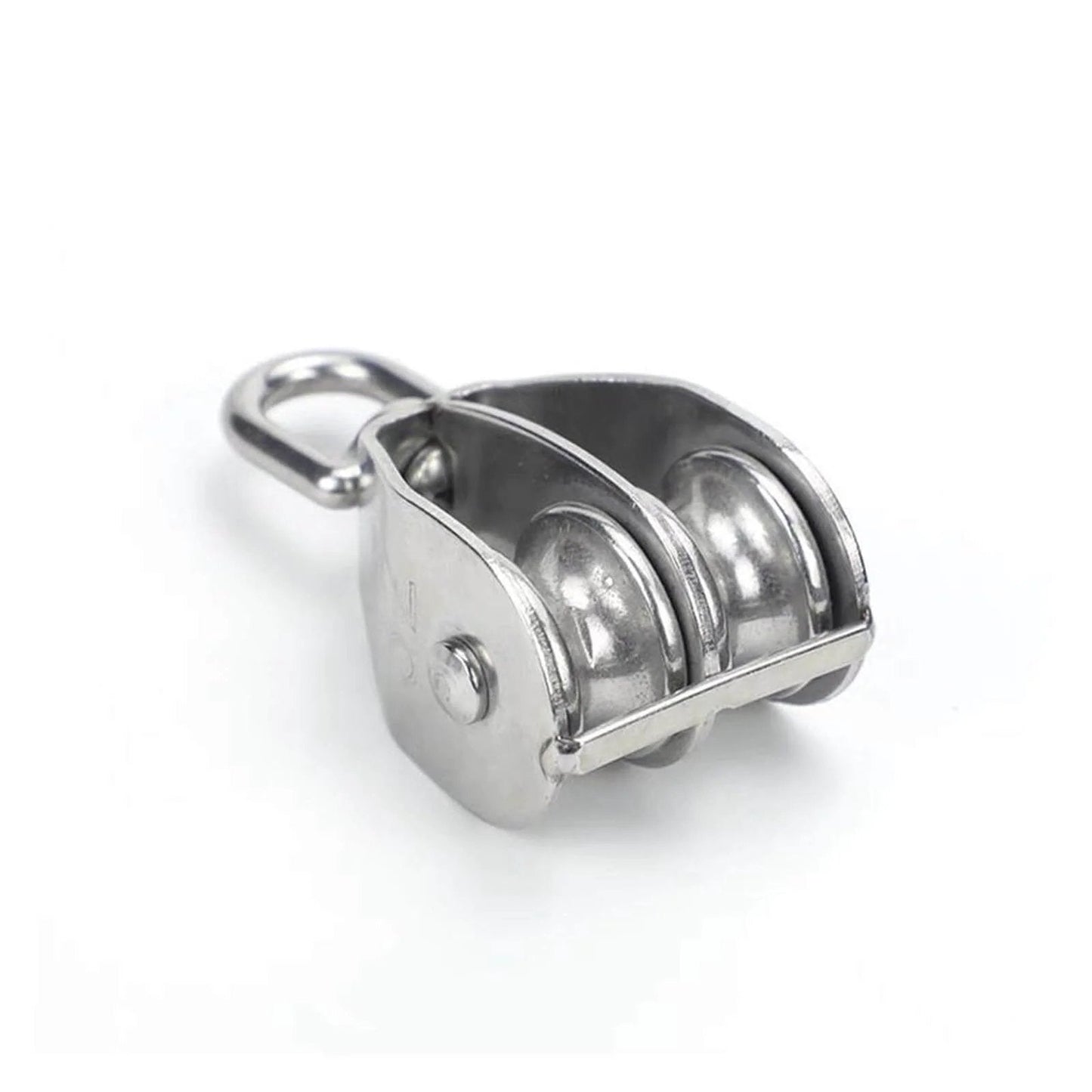 Metal Sheave Zinc Alloy Fixed Pulley Crown Block and Tackle Lifting Wheel Mini Single/Double Pulley for DIY(M25 Double) close-up