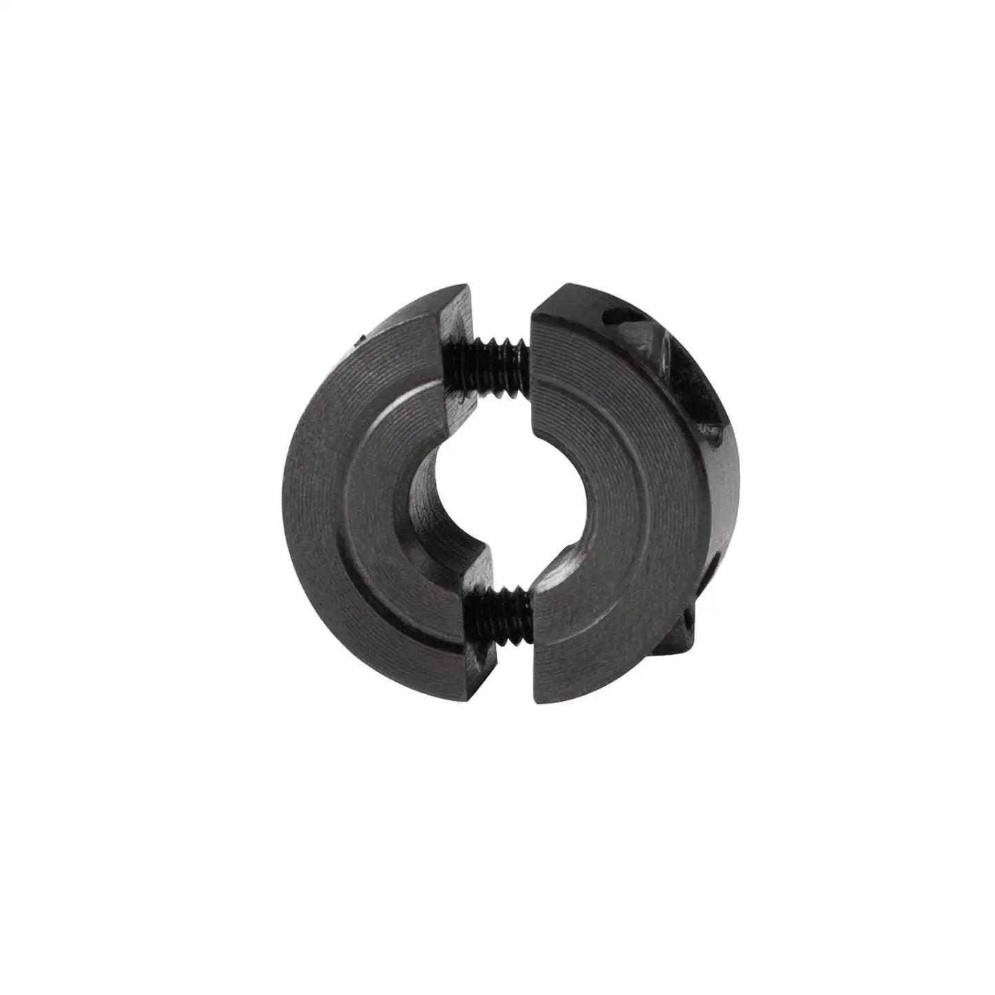 Double Split Shaft Collar Fifteen Sixteenth Inch Bore, One And Three Quarter Inch Outer Diameter, Two Piece Clamping Collar