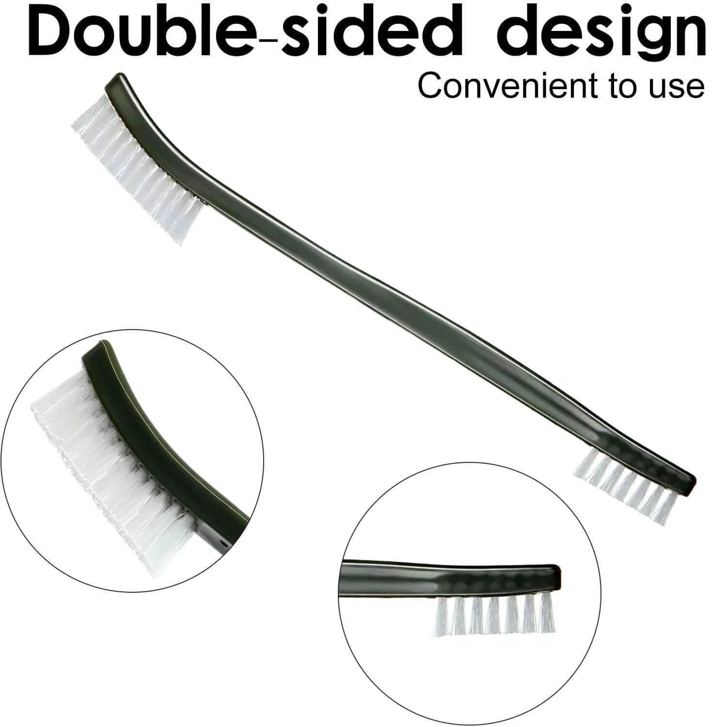 Double-sided nylon brush from 9 Pieces Mini Wire Brush Set Rust Paint Metal Cleaner Steel,Nylon,Brass Brush Set for Detai Cleaning Welding Slag,Dirt.