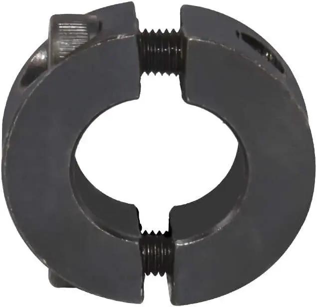 Double Split Shaft Collar With One Quarter Inch Bore Black Oxide Finish Two Piece Set Screw Carbon Steel Industrial Shaft Support