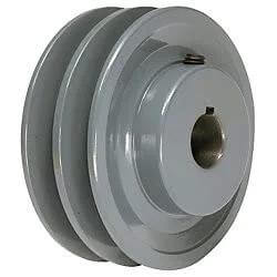 2.70 Inch Diameter Double V Groove Pulley With 1-1/8 Inch Fixed Bore Cast Iron Construction For A 4L And B 5L V Belts Ideal For Power Transmission In Industrial Machinery And Equipment