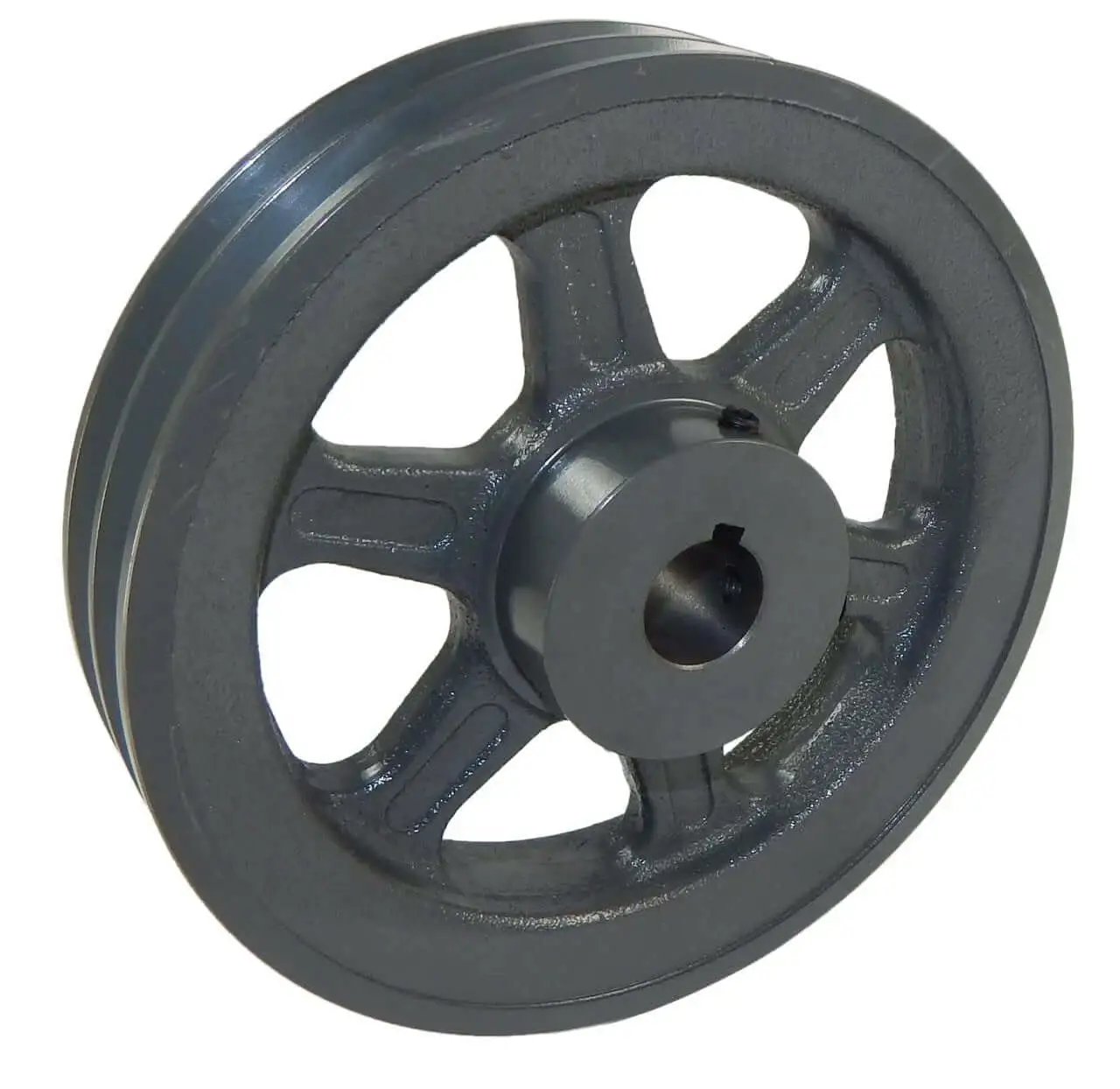 Double V Groove Pulley Sheave 5.75 Inch By 1 Inch Fixed Bore Cast Iron For A 4L And B 5L V Belts Compatible Model 2BK60X1