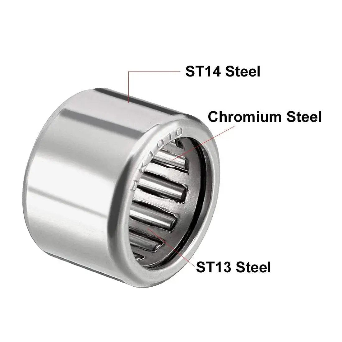 Drawn Cup Needle Roller Bearing Set Open End HK1010 10mm Bore 14mm Outer Diameter with ST14 and GCr15 components