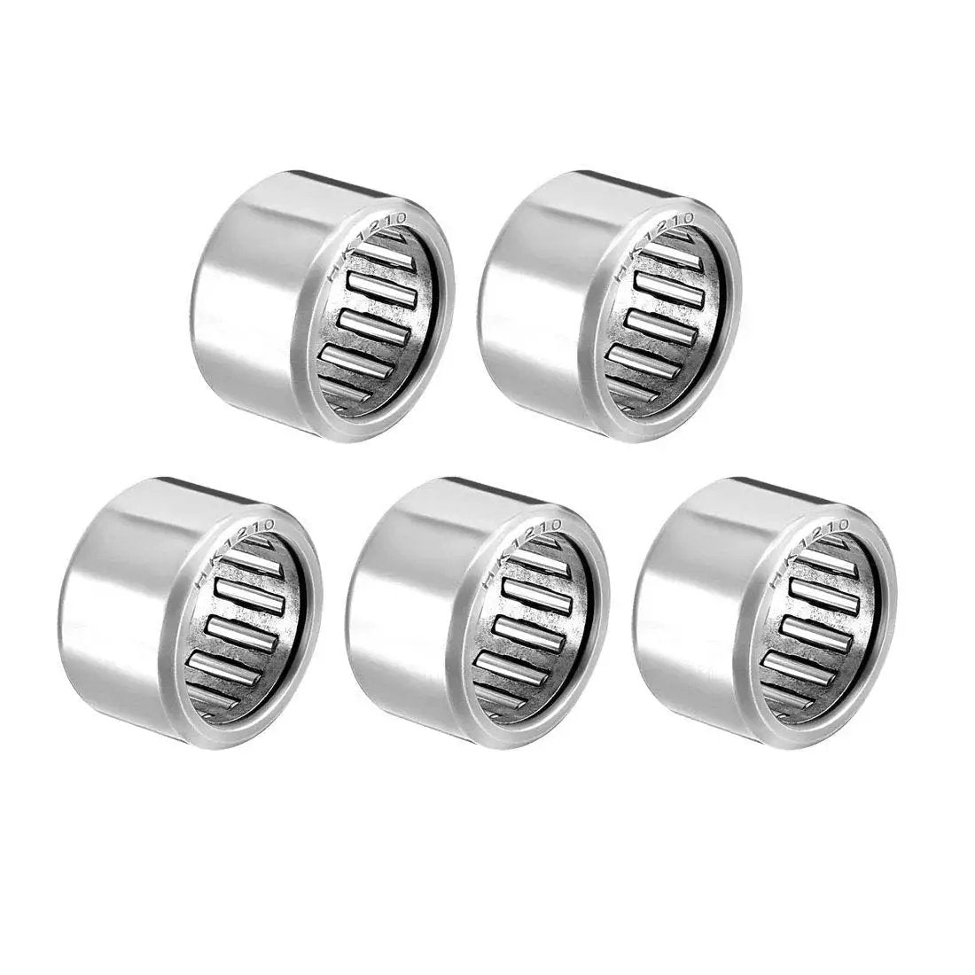 Drawn Cup Needle Roller Bearing Set Open End 12mm Bore 16mm OD 10mm Width Pack Of 5, ideal for precision machinery, automotive, DIY projects.