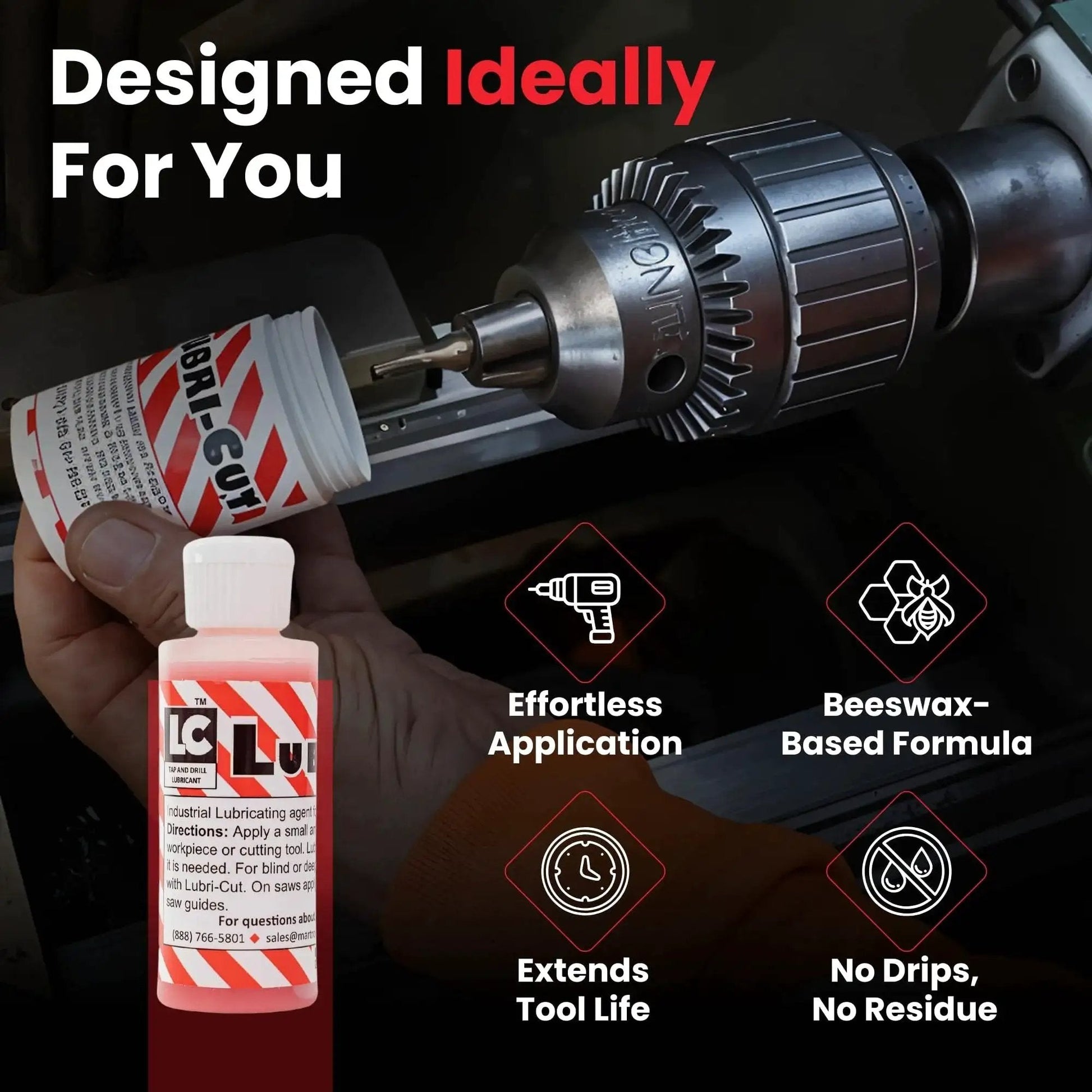 Beefed Up Drilling And Tapping Gel For Metal Cutting Pro Grade Lubricant with tool, reduces wear, extends tool life, single tube