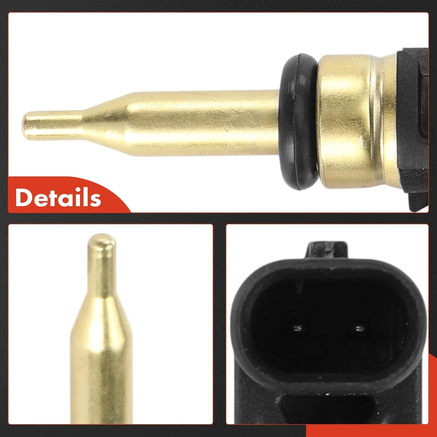 Close-up view of Drop In Temperature Sensor For Jeep Grand Cherokee Wrangler Durango Pacifica Voyager And Ram 1500 2017 2021 Replacement Part Fits 3.6L V6 Engines Across 2017 To 2021 Models Direct Fit Easy Installation.