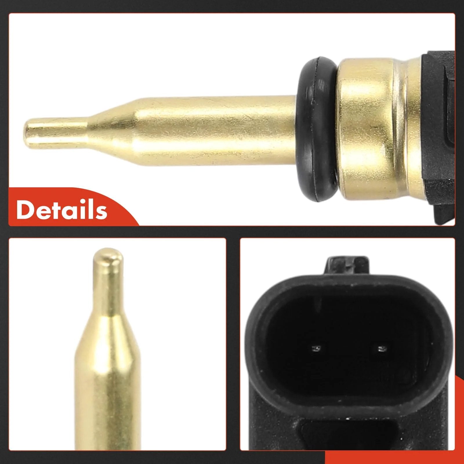Close-up view of Drop In Temperature Sensor For Jeep Grand Cherokee Wrangler Durango Pacifica Voyager And Ram 1500 2017 2021 Replacement Part Fits 3.6L V6 Engines Across 2017 To 2021 Models Direct Fit Easy Installation.