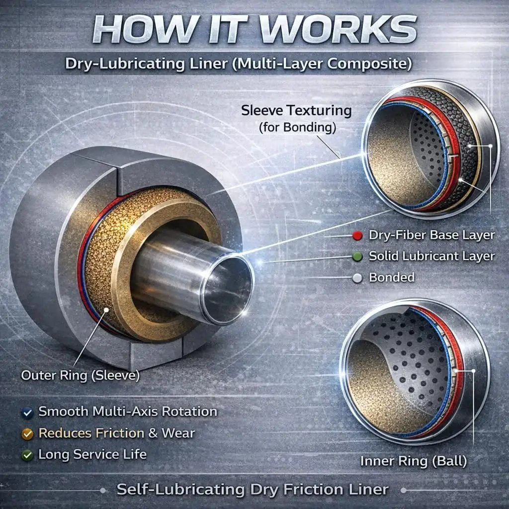 Diagram showing self-lubricating dry friction liner with layers for Oil Impregnated Sintered Bronze Sleeve Bearing Bushing For 8mm ID By 12mm OD By 10mm Length Self Lubricating 10 Pack Reduces Wear And Noise For Continuous Shaft Rotation In Machinery And Equipment