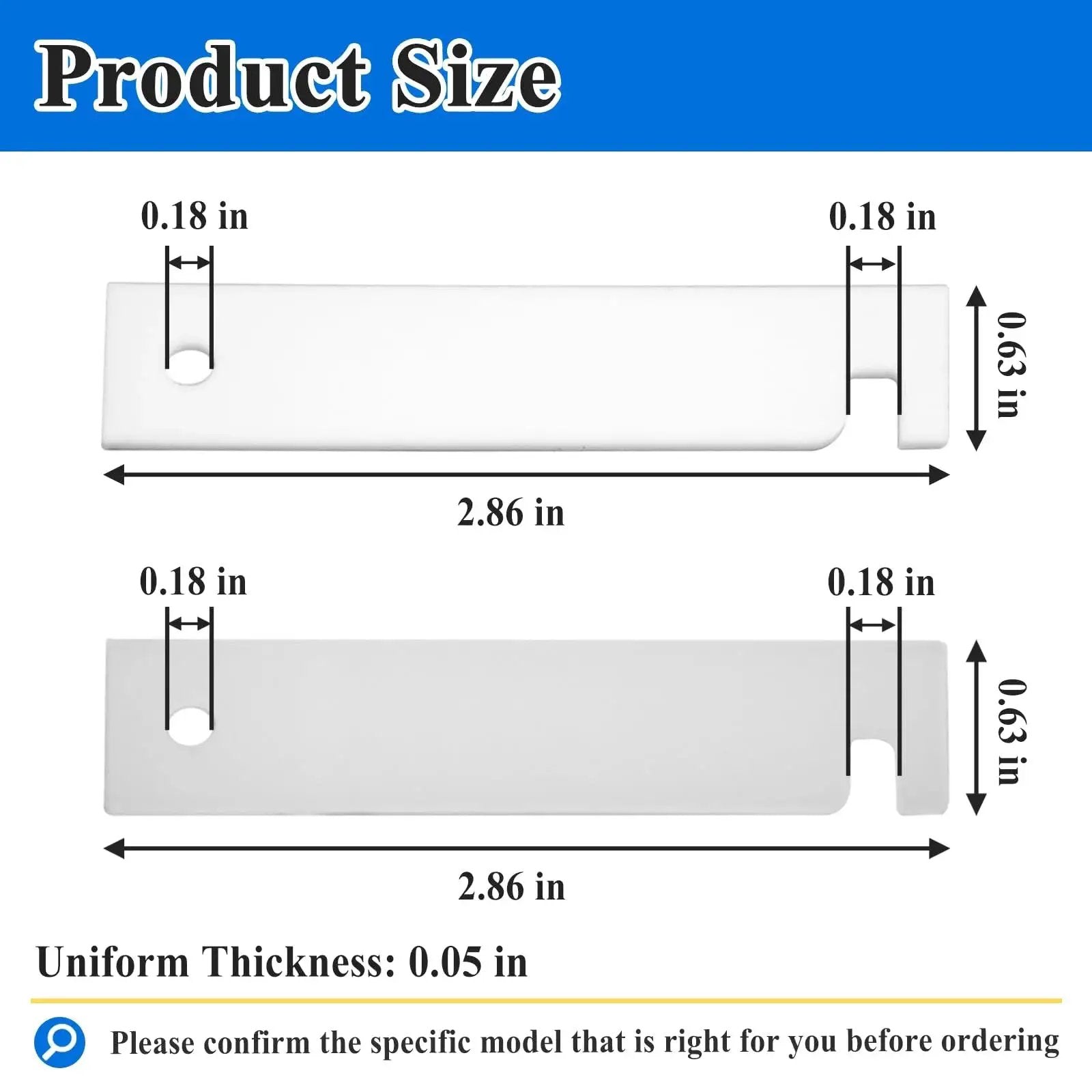 Measurement diagram for Replacement Drum Bearing Slide Kit For Clothes Dryers With Teflon And Nylon Glides