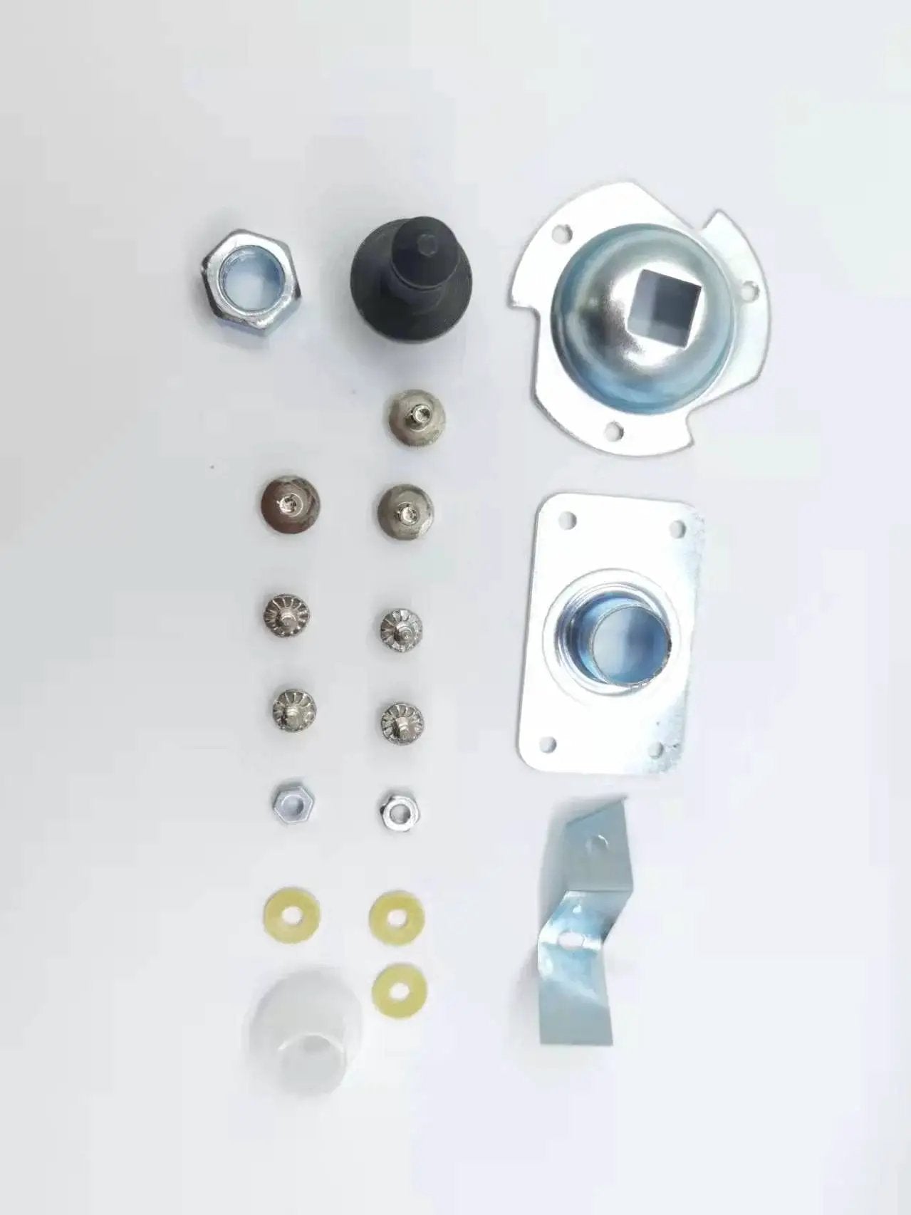 Dryer Drum Rear Bearing Sleeve Kit Compatible With GE Dryers Including Bearing Retainer And T Bearing, hardware components on display