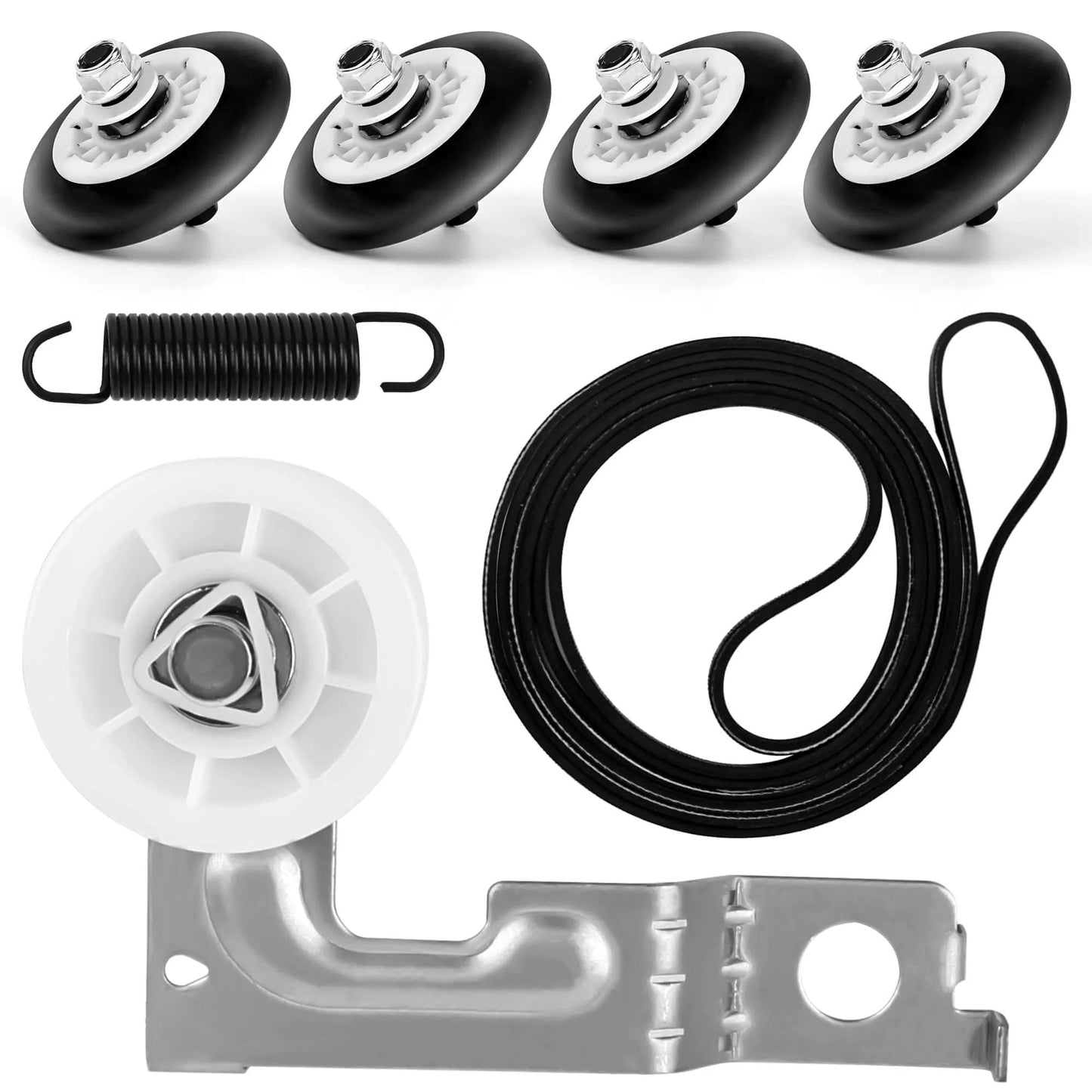 Dryer Roller Repair Kit For LG Kenmore Dryers 4581EL2002C with rollers, drum roller, belt, idler pulley, and bearings by WFRWFR OEM