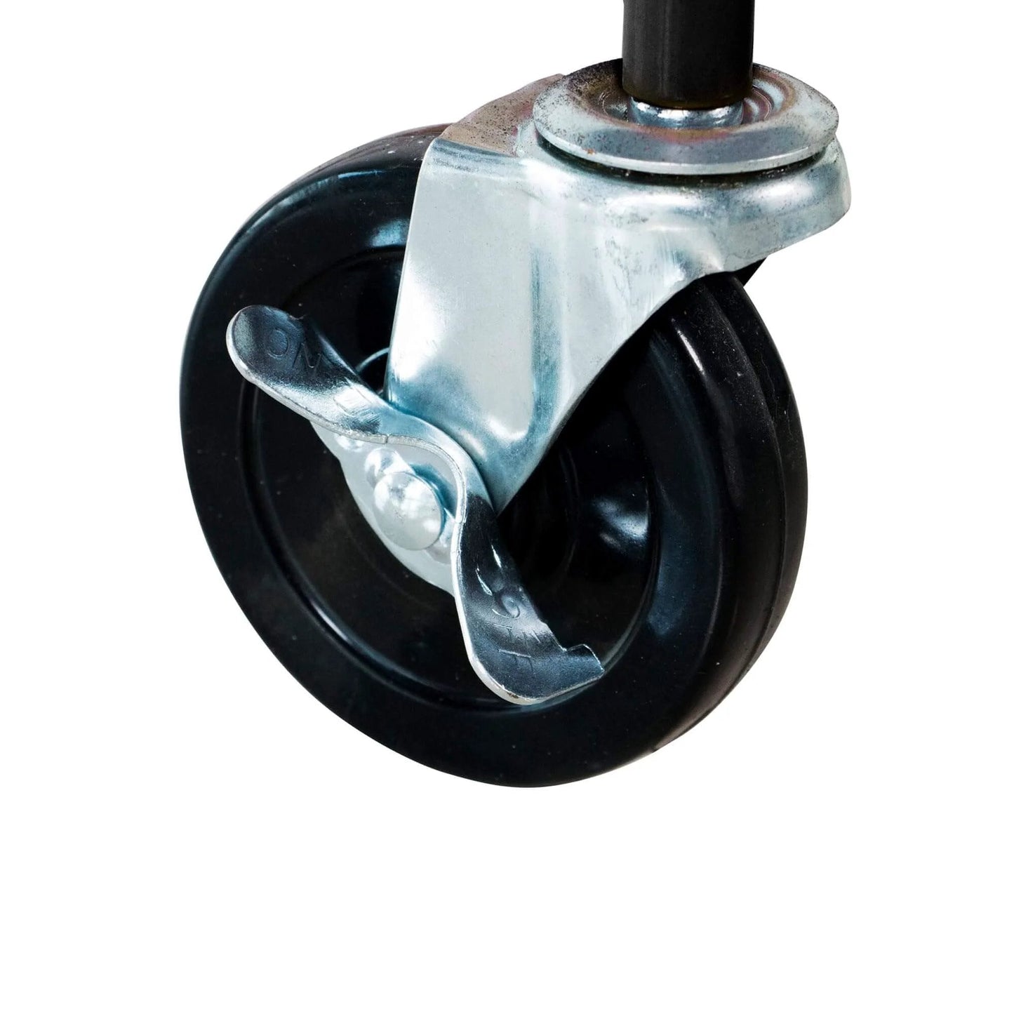 Close-up of caster wheel on 11FT Drywall Lift Panel Hoist Jack Lifter, 150LBS Heavy Duty Sheetrock Lift, Rolling Caster Wheels, Lockable
