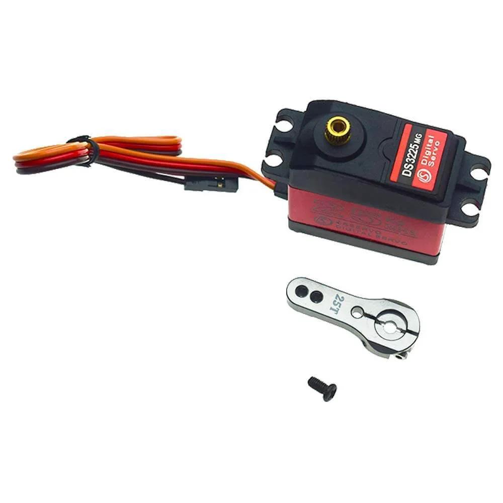 Servo High Torque Metal Gear Standard Digital Servo 25KG/0.13S 6.8V for 1/8 1/10 RC Cars (Control Angle 180) with metal arm