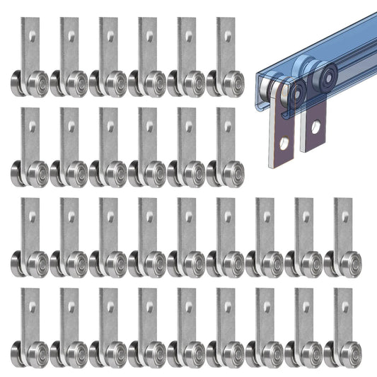2 Wheel Trolley Assembly Rollers with Dual Bearings Hot Rolled Carbon Steel Galvanized Finish for Strut Channels Pack of 30