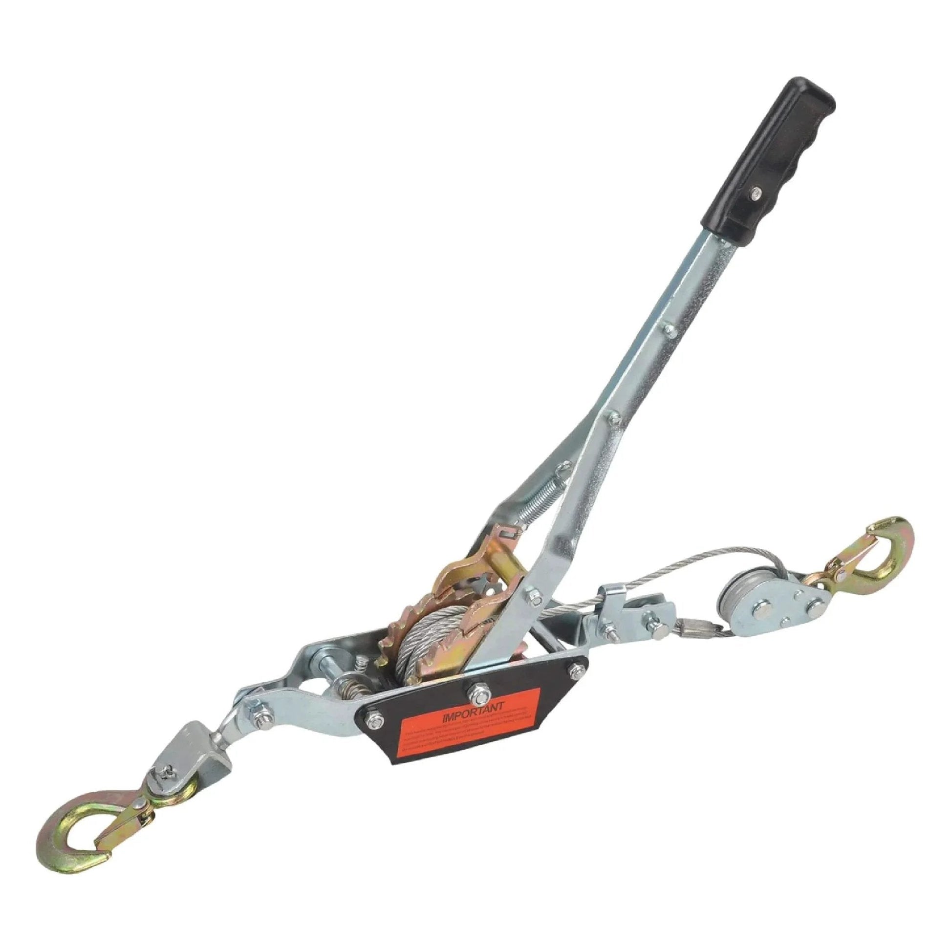 2 Ton Dual Gear Come Along Winch With Steel Cable 5mm 78 Inch Length 2 Hook Hand Puller side view