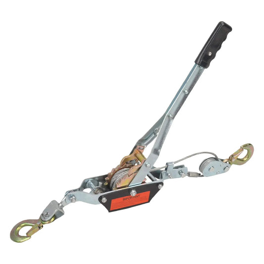 2 Ton Dual Gear Come Along Winch With Steel Cable 5mm 78 Inch Length 2 Hook Hand Puller side view