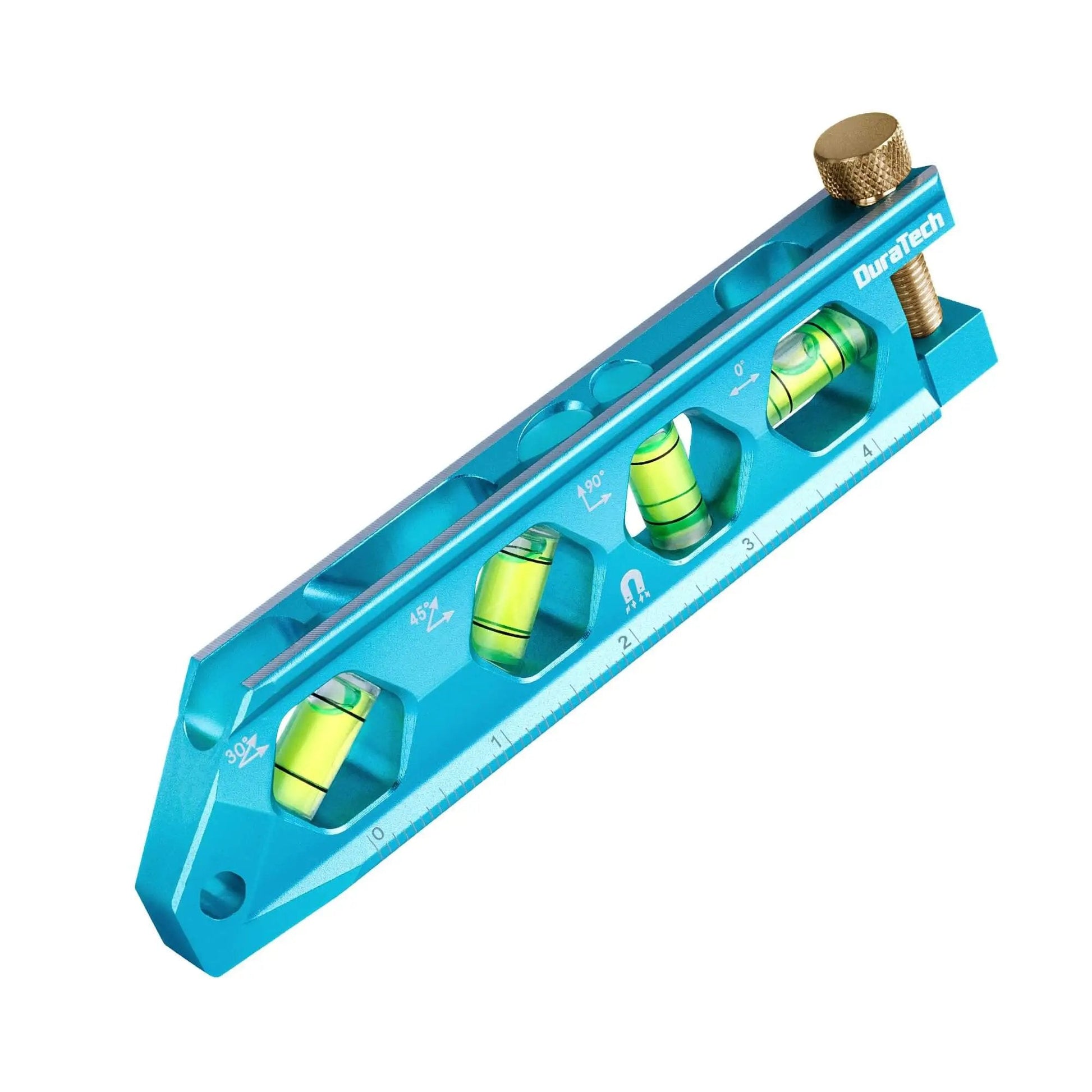 Magnetic 6.25 Inch Torpedo Level With 0 Degree 30 Degree 45 Degree 90 Degree Bubbles V Groove Large Viewing Window Aluminum Alloy Body