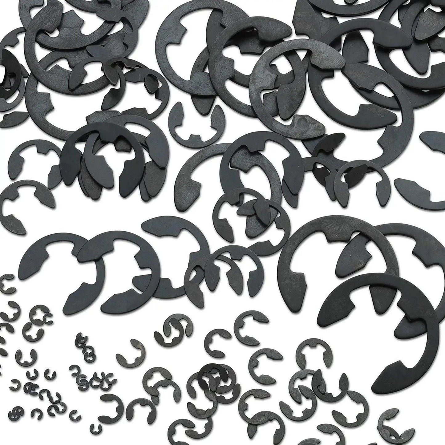 E Clip Assortment Set With 300 Pieces Heat Treated External Retaining Clips Nine SAE Sizes From One Sixteenth Inch To Seven Eighths Inch