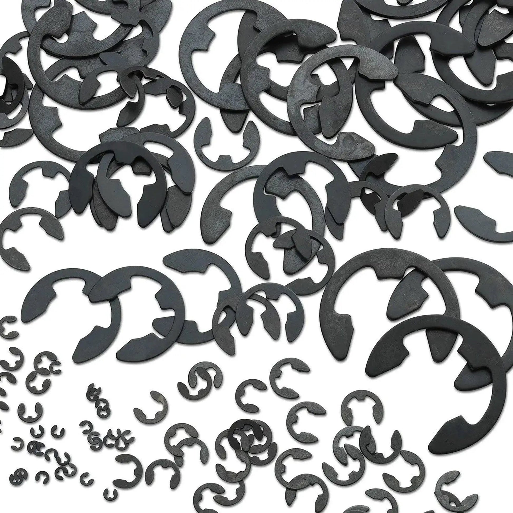 E Clip Assortment Set With 300 Pieces Heat Treated External Retaining Clips Nine SAE Sizes From One Sixteenth Inch To Seven Eighths Inch