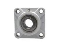 Single 4-Bolt Flange Ball Bearing UCFPL205-16MZ20W Set Screw Locking with Kanigen-Plated Insert, 1 in I.D., Front View