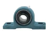 Front view of Single UGP315 75mm Heavy Eccentric Collar Pillow Block Bearing, Cast Iron P315 Housing, Sealed Ball Insert.