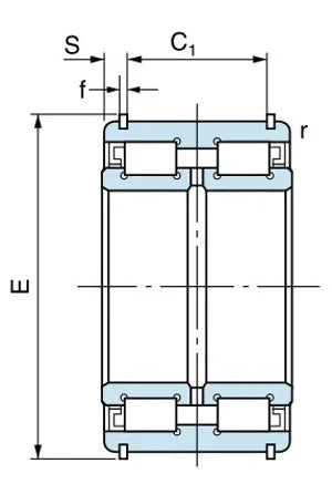 E5019NR Nachi Japan Sheave Bearing Double Row Full Complement Bearing