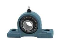 Front view of UCEP206-18 Single Pillow Block Bearing, 1-1/8 in (28.58 mm) ID Wide Inner Ring, Cast Iron Housing, Sealed Ball Bearing