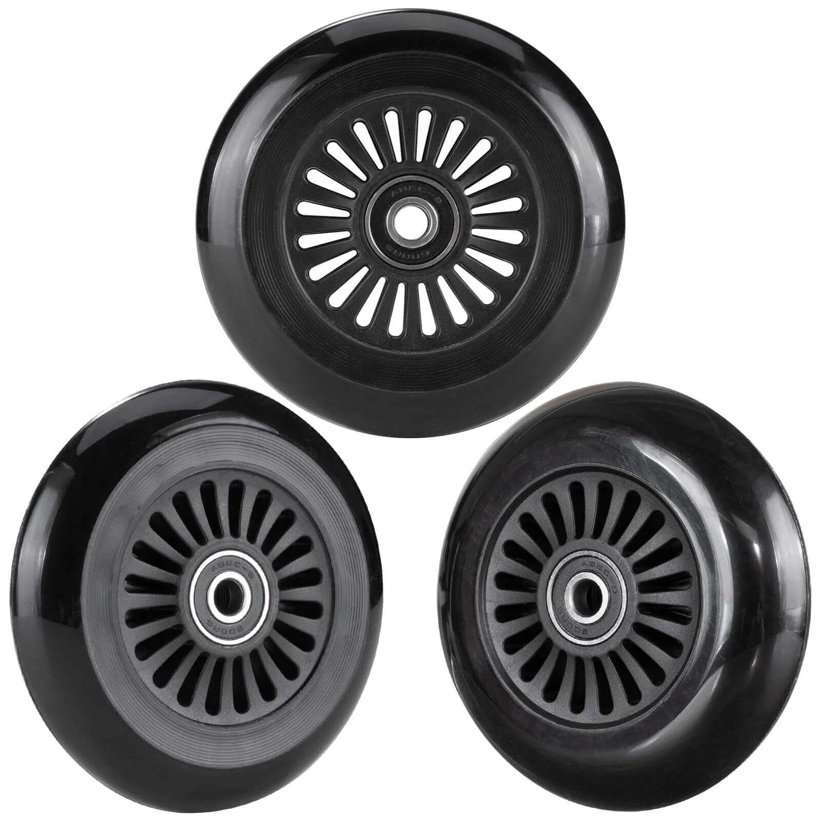 Easy Roller Replacement Wheels w/Bearings ABEC-9 for Ez Rollers Classic Drifter Junior New Twist On A Classic Scooters - Set of 3 (Black)