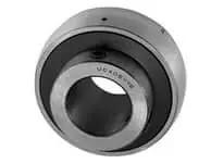 Front view of UCX15 75mm Wide Inner Ring Set Screw Ball Bearing, Medium-Duty Sealed Insert for Pillow Block or Linear Slide Unit.