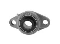 Front view of UGFL309 45mm Eccentric Locking Sealed Ball Bearing 2-Bolt Flange Unit, Cast Iron Housing, for industrial machinery.