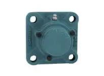 Front view of 90mm Wide 4-Bolt C-Flange Unit with Set Screw Insert and Closed Cast Iron Cover, Sealed Ball Bearing, Ceramic Compatible.