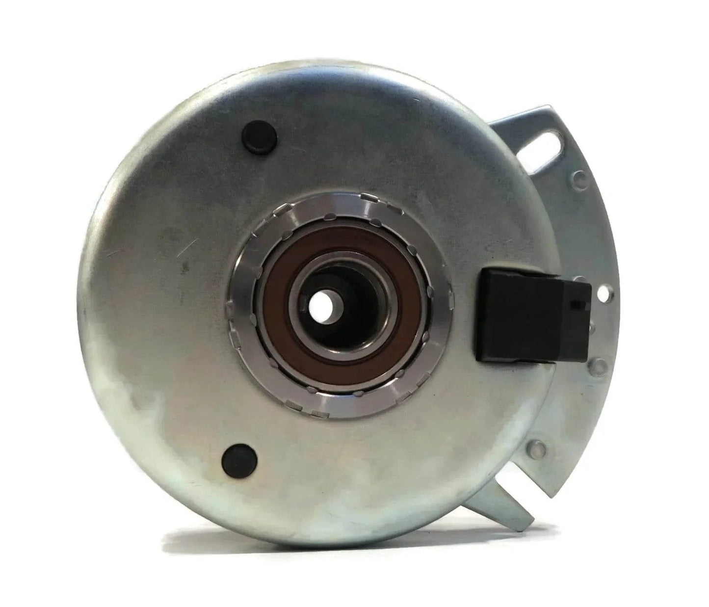 Front view of Electric PTO Clutch for 2006 Country Clipper Jazee SR100, SR105, SR200, SR300 with high-temp bearing and billet pulley